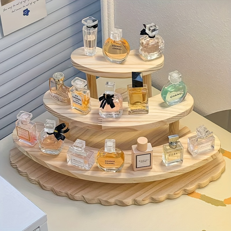 Perfume Villa Fragrance - 3 Tier Wooden Display Riser Stand