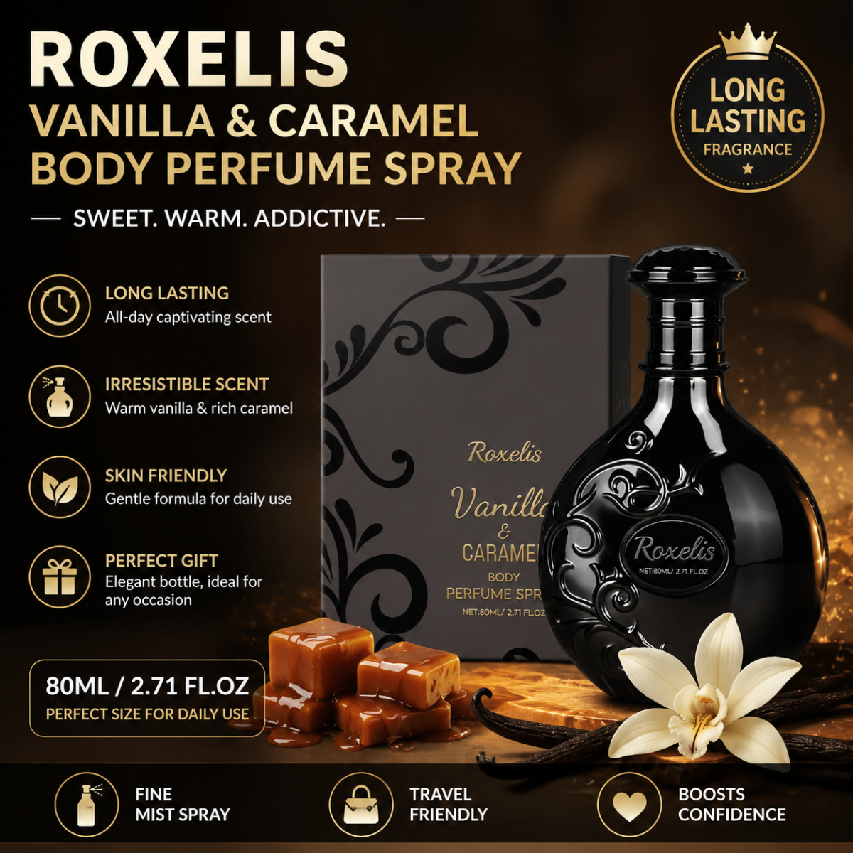 80ML Vanilla Caramel Perfume S - огляд і ціна Fragrance Perfume Spray